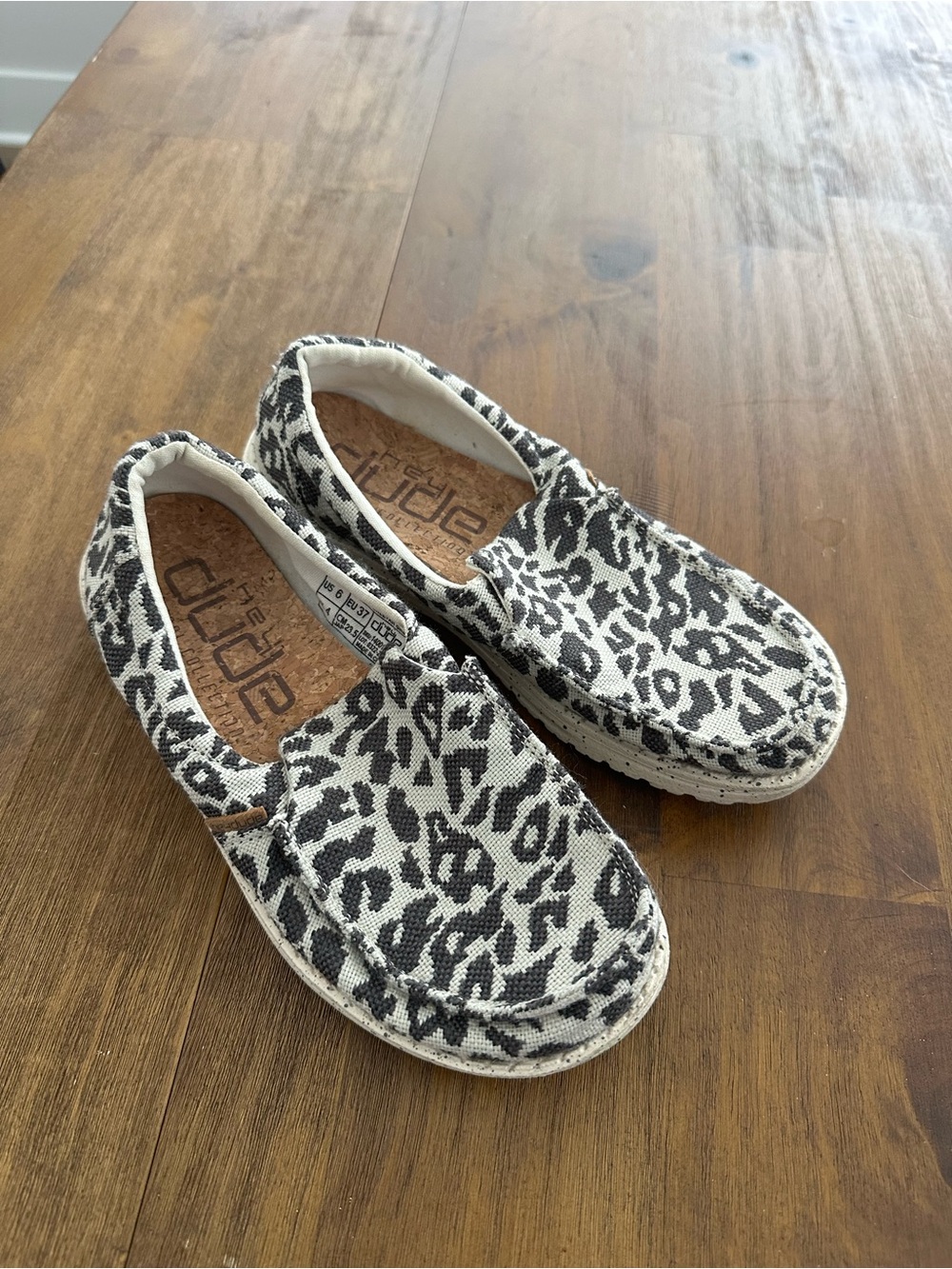 HEY DUDE Leopard Print Slip-On Canvas Shoes